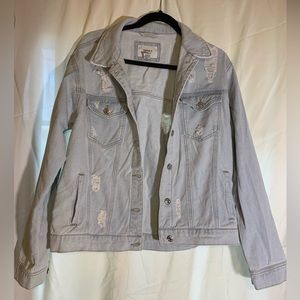 Forever 21 distressed oversized denim jacket